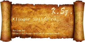 Klinger Szilárd névjegykártya