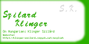 szilard klinger business card