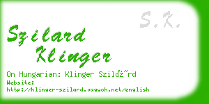 szilard klinger business card